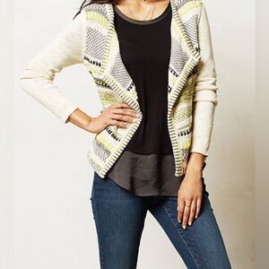 ANTHROPOLOGIE MOTH CHAUX SWEATER OPEN WRAP CARDIGAN (see measurements)